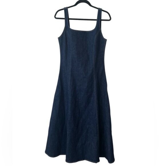 Alexa Chung for Madewell Blue Denim Tank Midi Dress in Pellson Wash NWT 12 - Picture 1 of 10